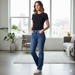 Riders Blue Jeans Womens 10P Petites Denim Comfort Fit Straight Leg Casual